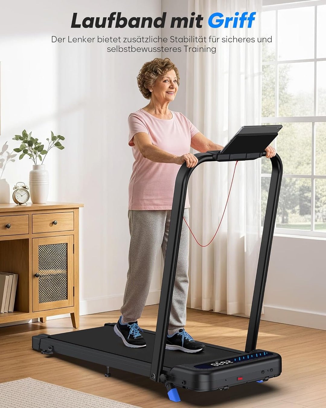 Walking Pad with 10% Incline, Folding Treadmills for Home Foldable with Handle Bar, 3.0HP Under Desk
