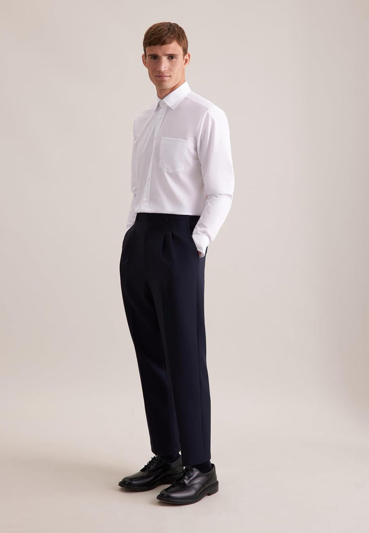 Seidensticker Herren Regular Bügelfrei Button-down Langarm Businesshemd 38 Weiss (White 000), 38 Wei
