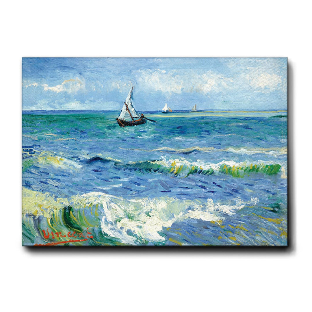Giallobus - Gemälde - Vincent Van Gogh - Das Meer bei Les Saintes Maries - Leinwand Premium-Rahmen h