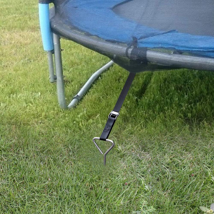 4 Stück Bodenanker Set für Trampolin Bodenverankerung - Verzinkt und rostfrei Erdanker für Trampolin