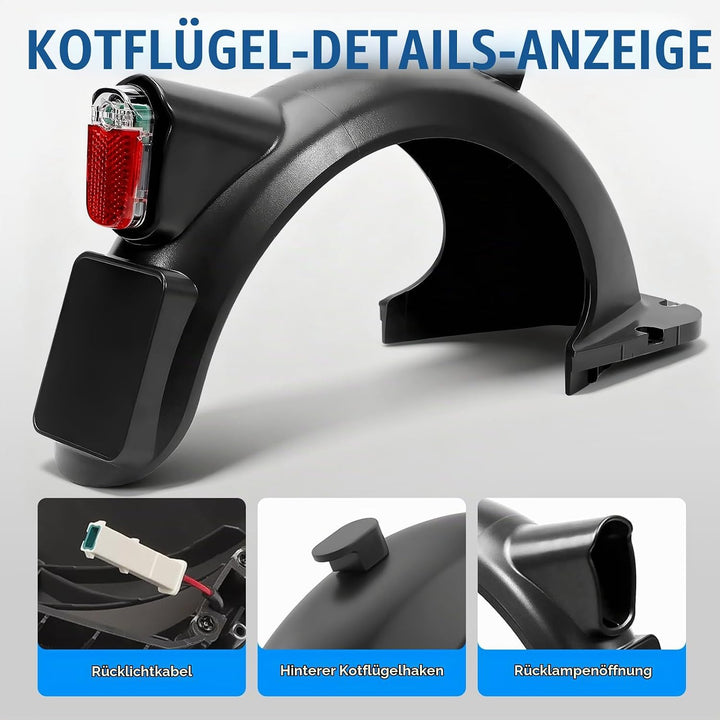 SYACHI Hinterer Kotflügel Electric Scooter mit LED Rückleucht &amp; Haken Zubehör, Scooter Schutzblech E