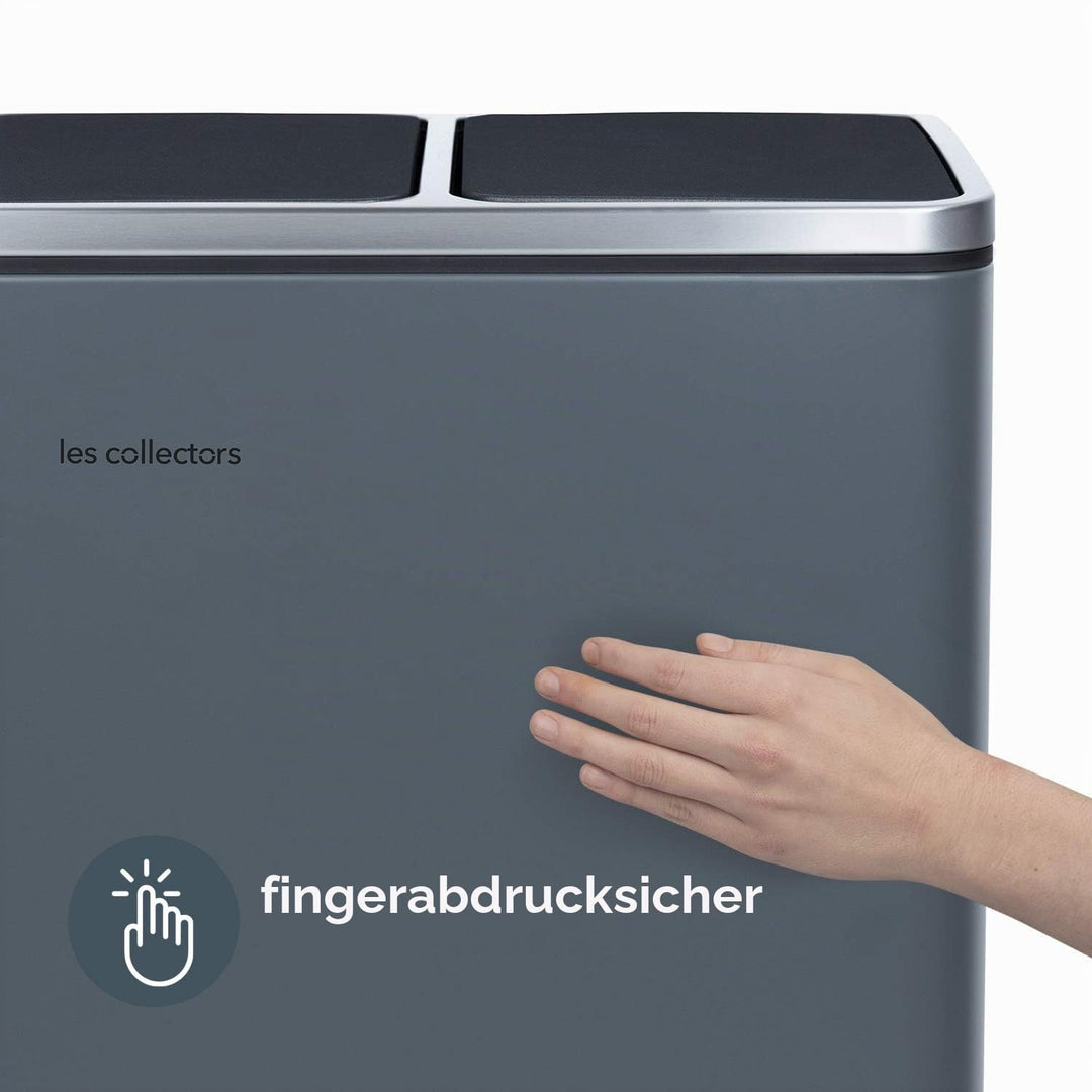 Les Collectors N°984 Tret-Abfalltrenner, Dunkelgrau, Fassungsvermögen 54 L, Schwerlast, Küche, 2 Mül
