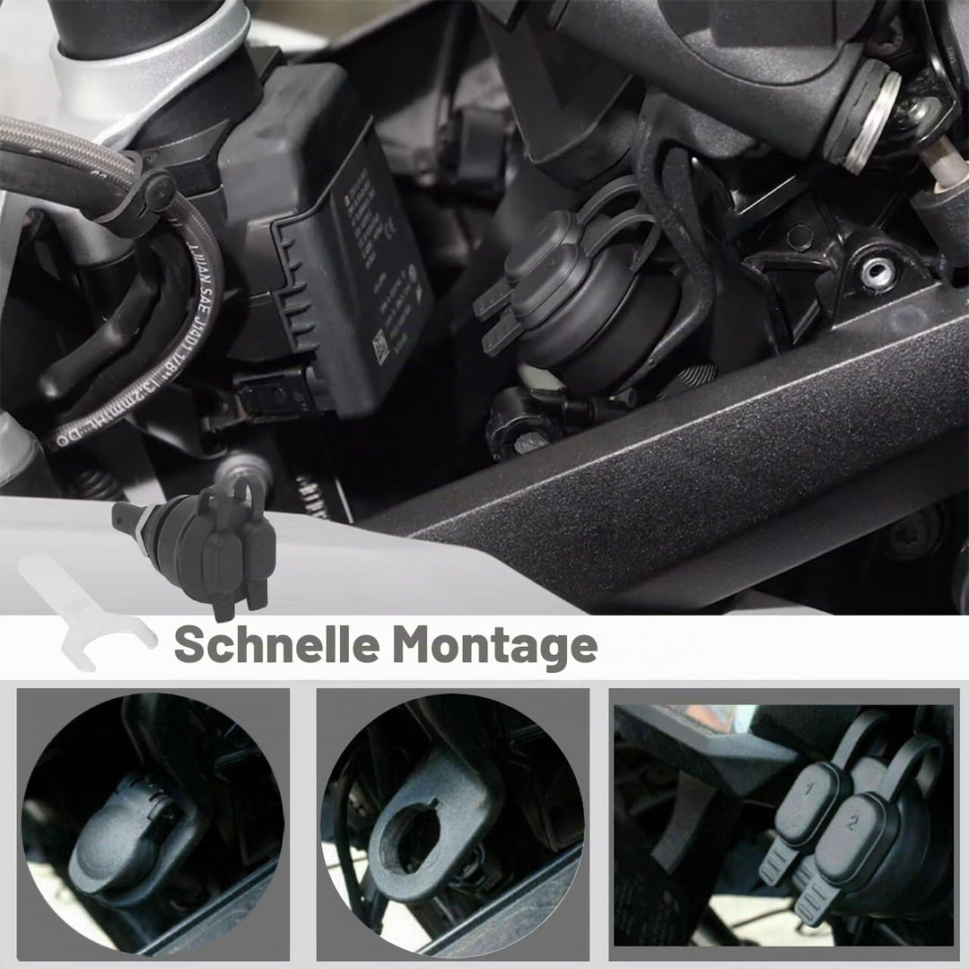 5 V USB-Ladegerät für Motorrad, Netzadapter mit zwei Anschlüssen für BMW R1200GS R1250GS R1250RT R12