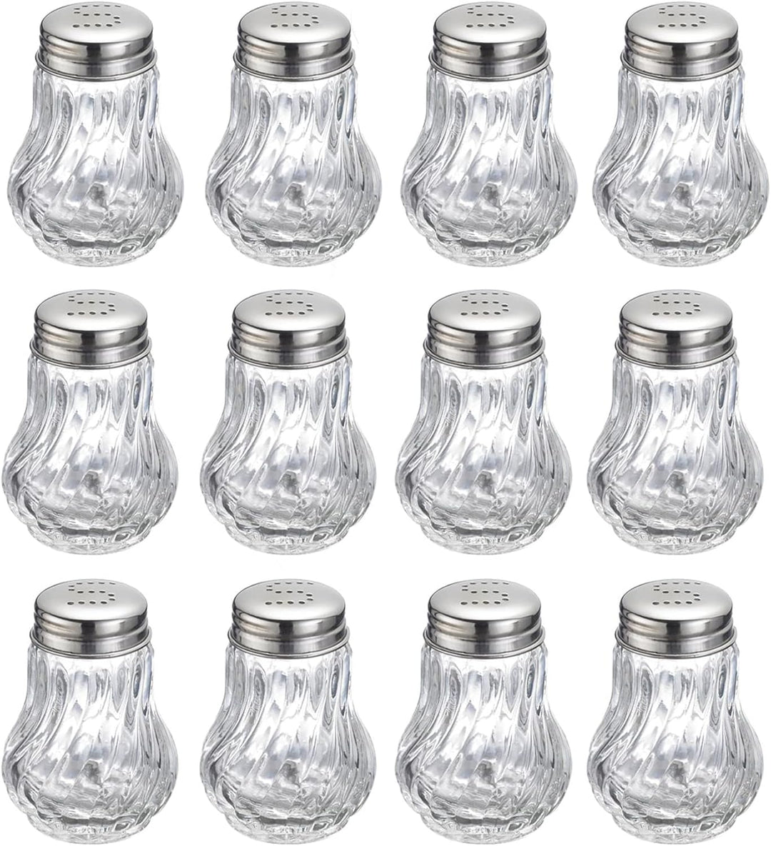 Westmark Salzstreuer, 12 Stück, Fassungsvermögen: je 50 ml, Glas/Edelstahl, Berlin, Silber/Transpare