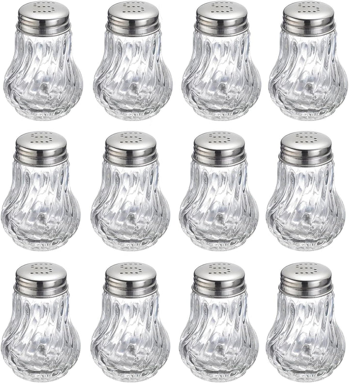 Westmark Salzstreuer, 12 Stück, Fassungsvermögen: je 50 ml, Glas/Edelstahl, Berlin, Silber/Transpare