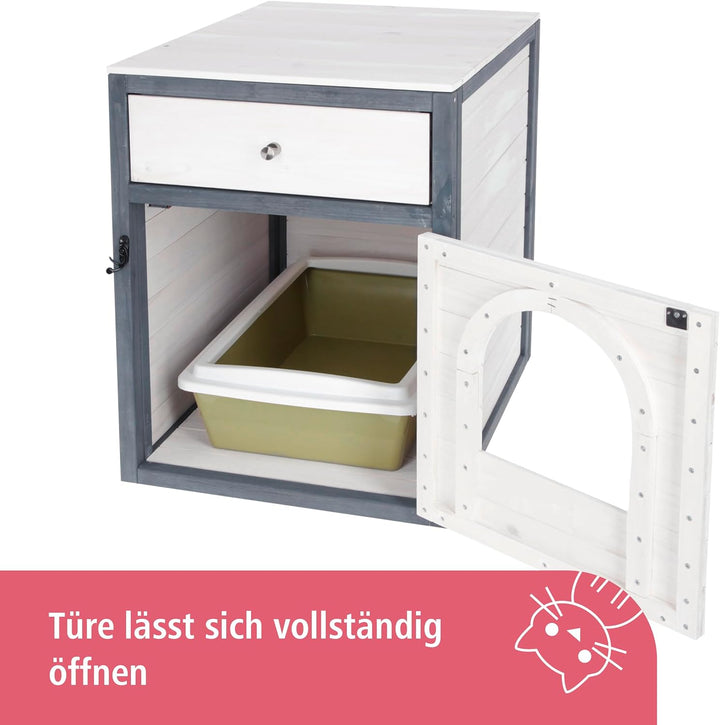 Kerbl Pet Katzenschrank Ida, Versteck für Katzentoilette oder Liegekissen, Katzentoilettenhaus, Katz