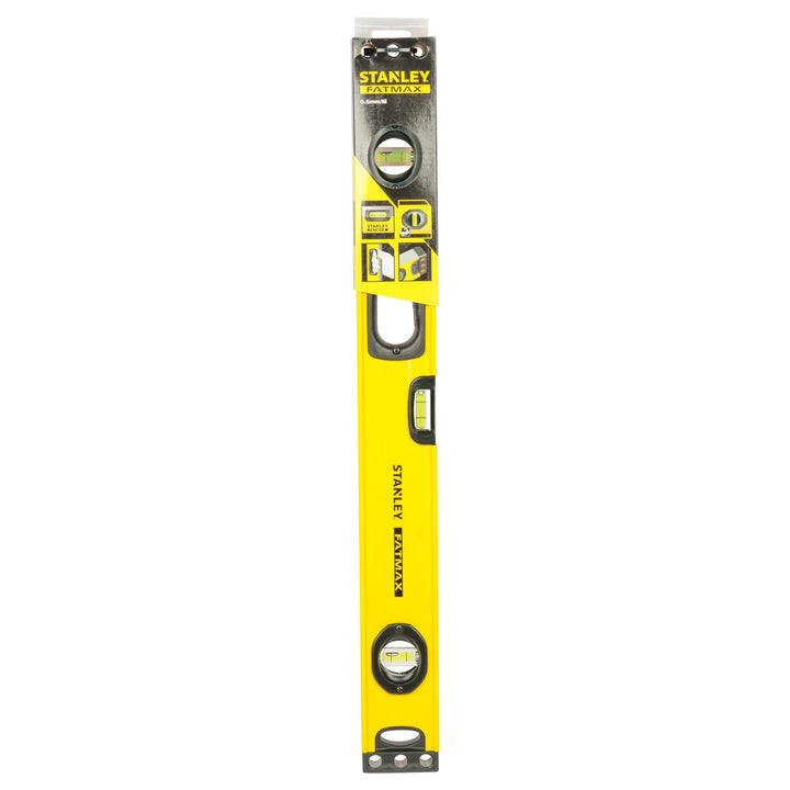 Stanley FatMax Wasserwaage II, Hohlprofil (60cm Länge, horizontale Libelle, vertikale Libellen, Alum