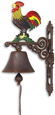 Moritz Gusseisen Wandglocke Bunter Hahn Huhn Hähnchen Glocke Türglocke 38,5 cm Höhe Hausglocke antik