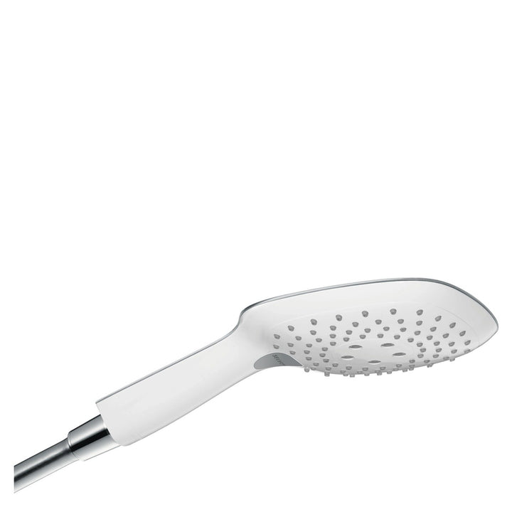 hansgrohe Raindance Select E 150 wassersparender Duschkopf, 3 Strahlarten, Weiss/Chrom 3 Strahlarten