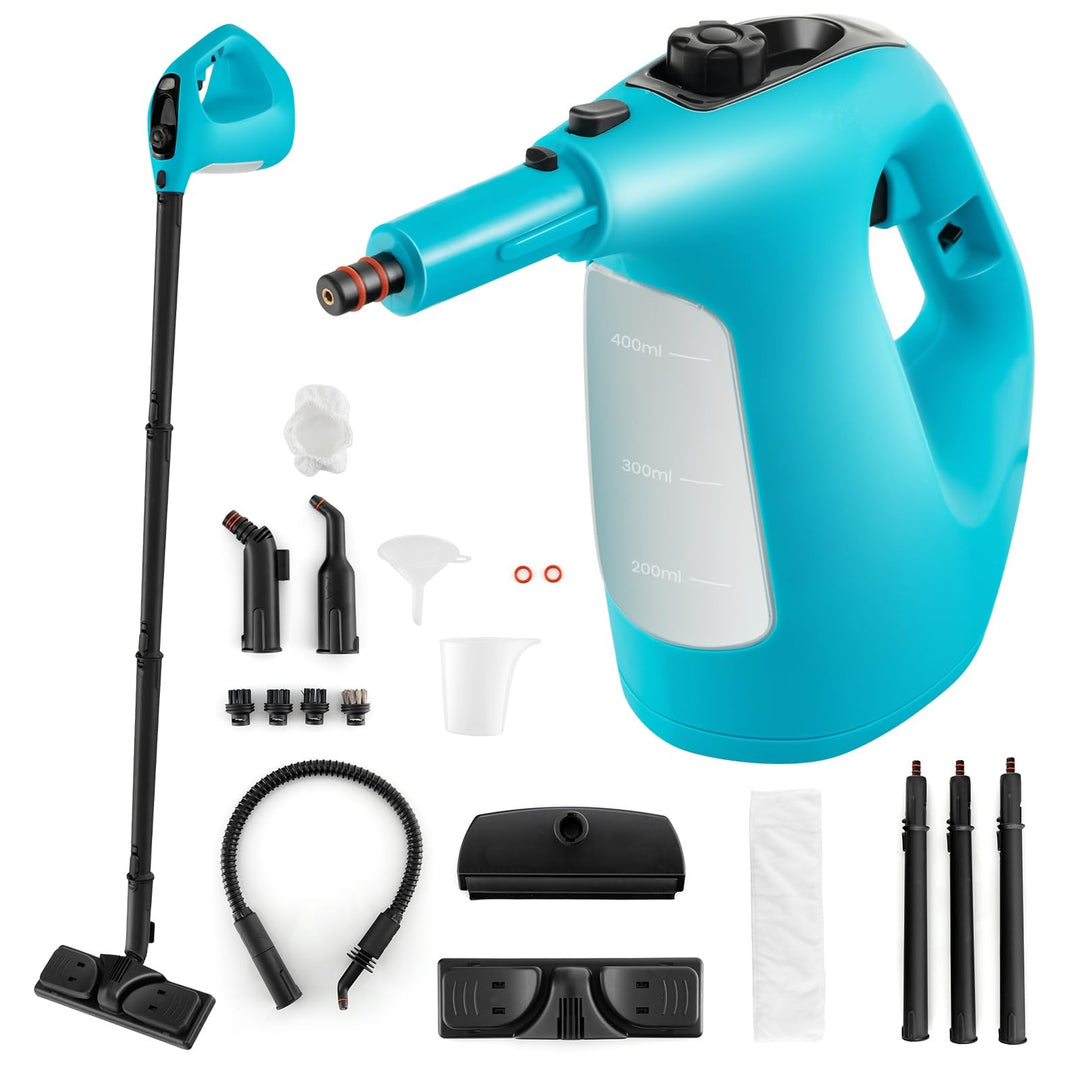 COSTWAY Dampfreiniger 1500W, Tank: 400 ML, Temperatur: bis zu 125℃, Aufheizzeit: 1 min., Dampfdruck: