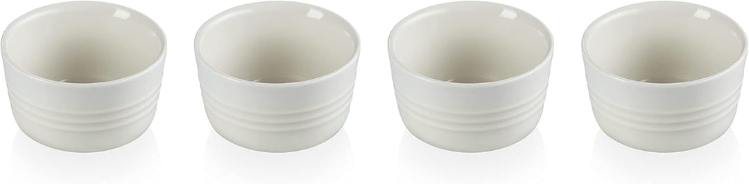 Le Creuset 4-er Set Mini Förmchen aus Steinzeug, Meringue, 79109107160000 4er-Set Meringue, 4er-Set