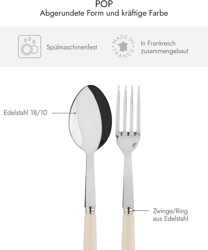 SABRE PARIS - Servierbesteck, 2-teilig - Pop - Grosse Gabel & Servierlöffel - Edelstahl & Acryl - Sp