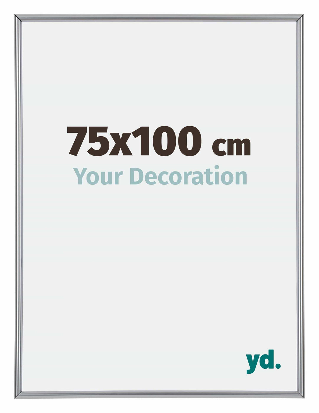 yd. Your Decoration - Bilderrahmen 75x100 cm - Silber Hochglanz - Bilderrahmen aus Kunststoff mit Ac