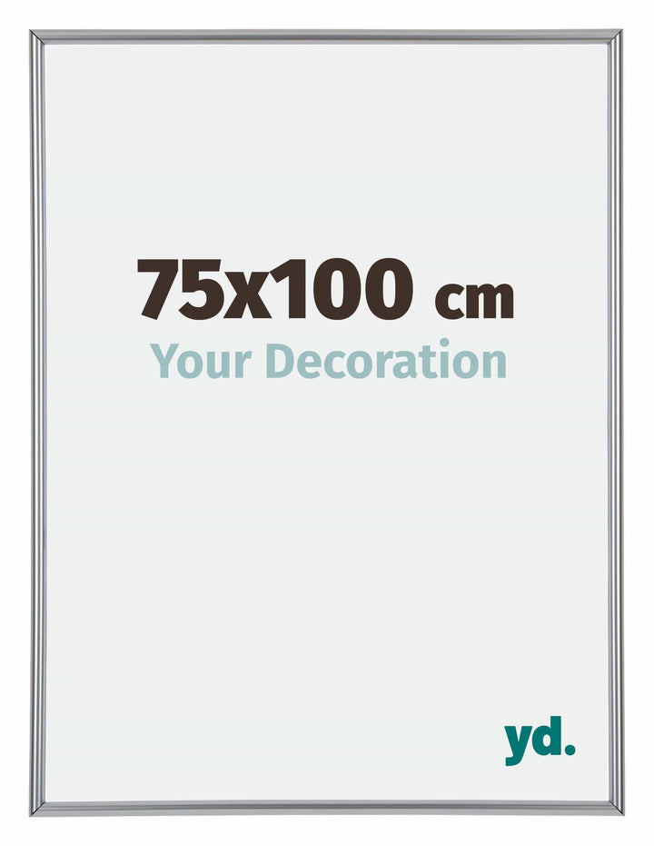 yd. Your Decoration - Bilderrahmen 75x100 cm - Silber Hochglanz - Bilderrahmen aus Kunststoff mit Ac