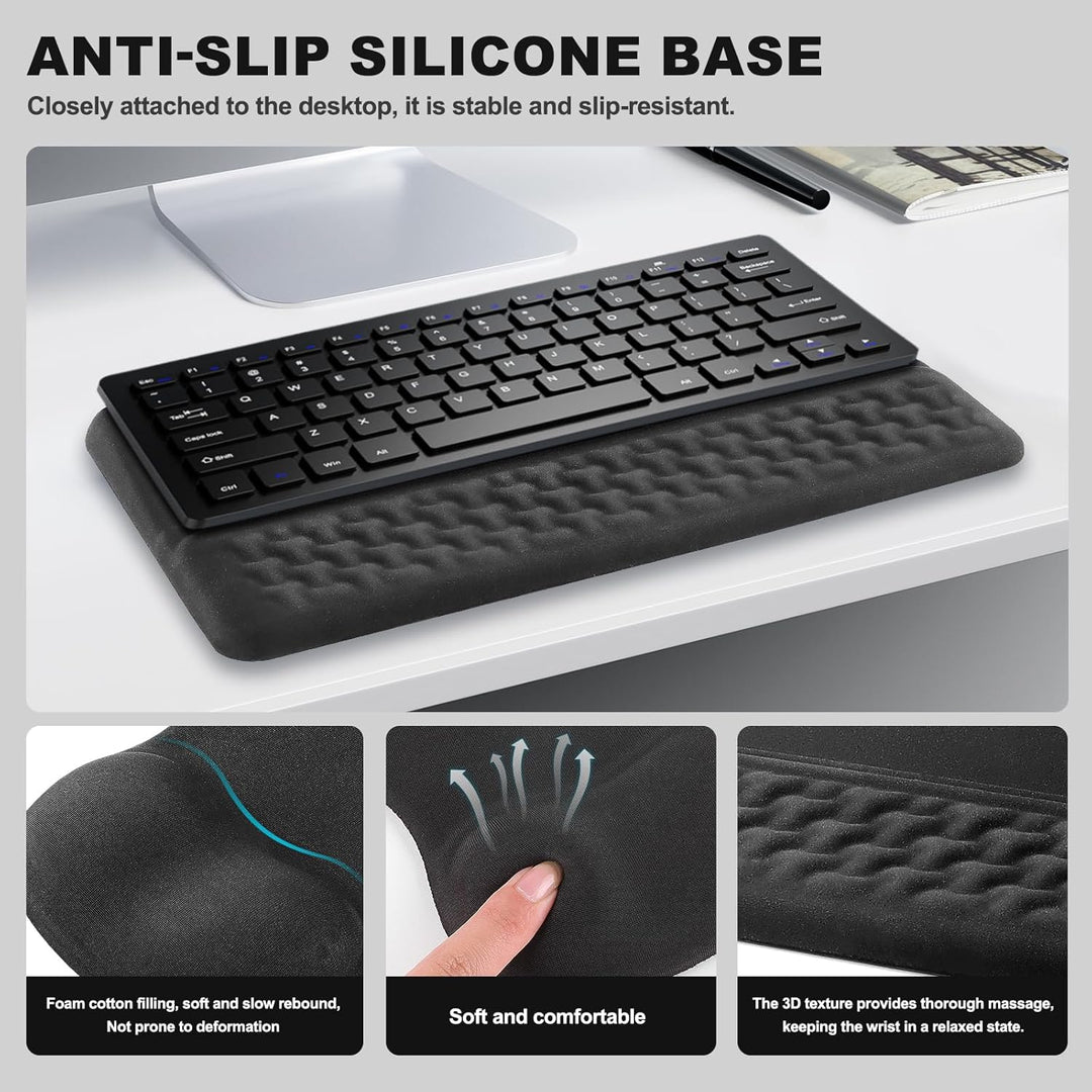 JTgugu Ergonomisches Mauspad & Tastatur unterlage mit Handballenauflage, Memory Foam Wrist Rest Set,