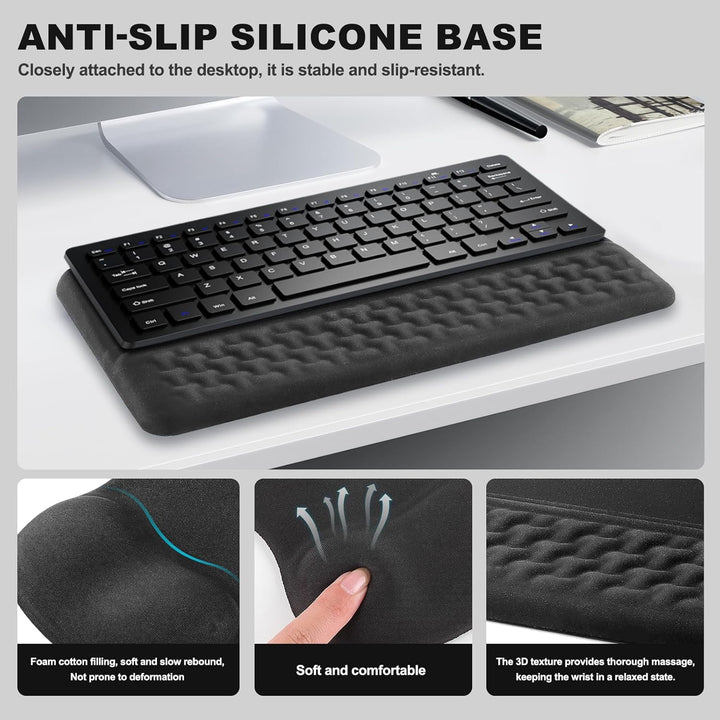 JTgugu Ergonomisches Mauspad & Tastatur unterlage mit Handballenauflage, Memory Foam Wrist Rest Set,