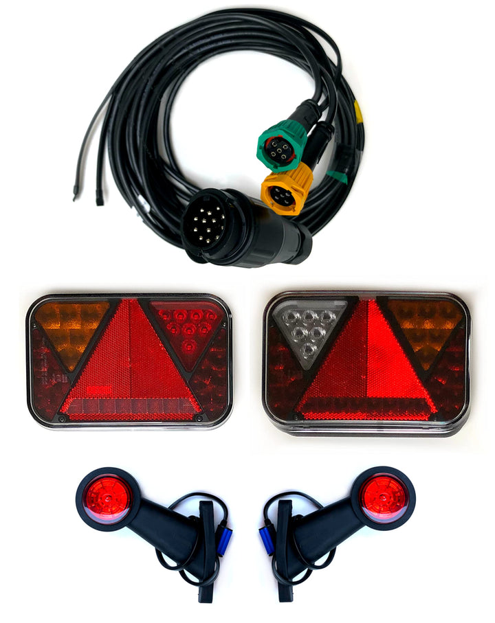 MelTruck® Anhängerbeleuchtung Set LED Rückleuchten Umrissleuchten mit Schnellanschluss 13 polig Kabe