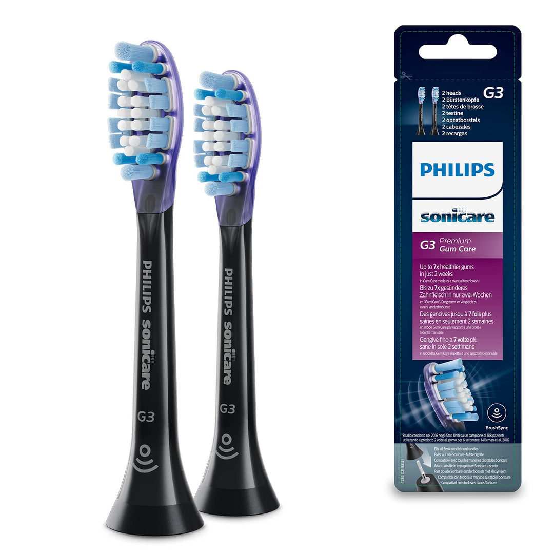 Philips Sonicare Original G3 Premium Gum Care Standard Schallzahnbürstenköpfe - 2er-Pack in Schwarz