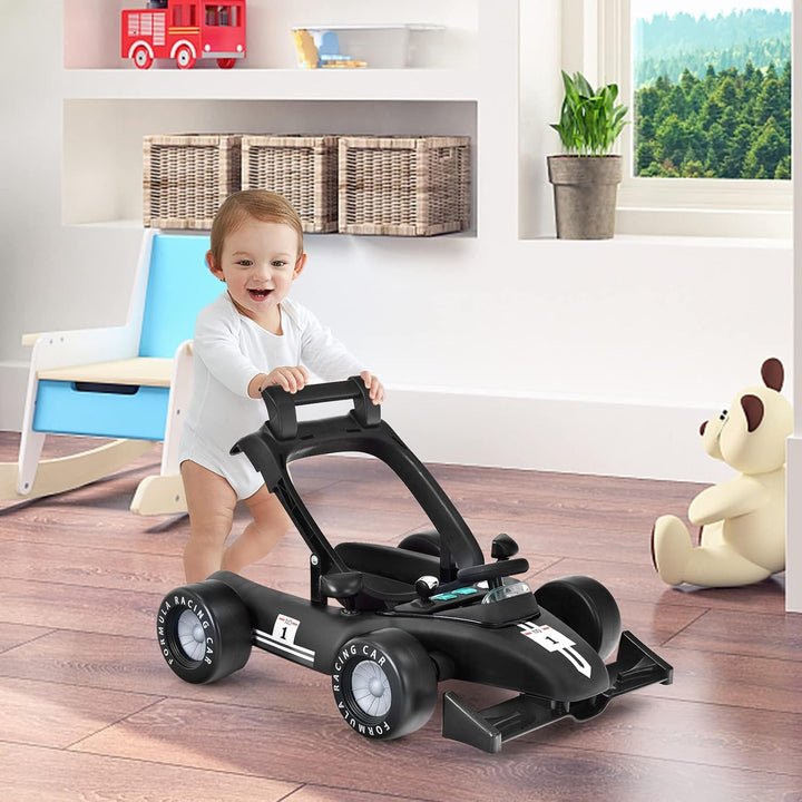 GOPLUS 4 in 1 Baby Lauflernhilfe, Lauflernwagen höhenverstellbar mit Licht &amp; Musik, Baby Walker Auto
