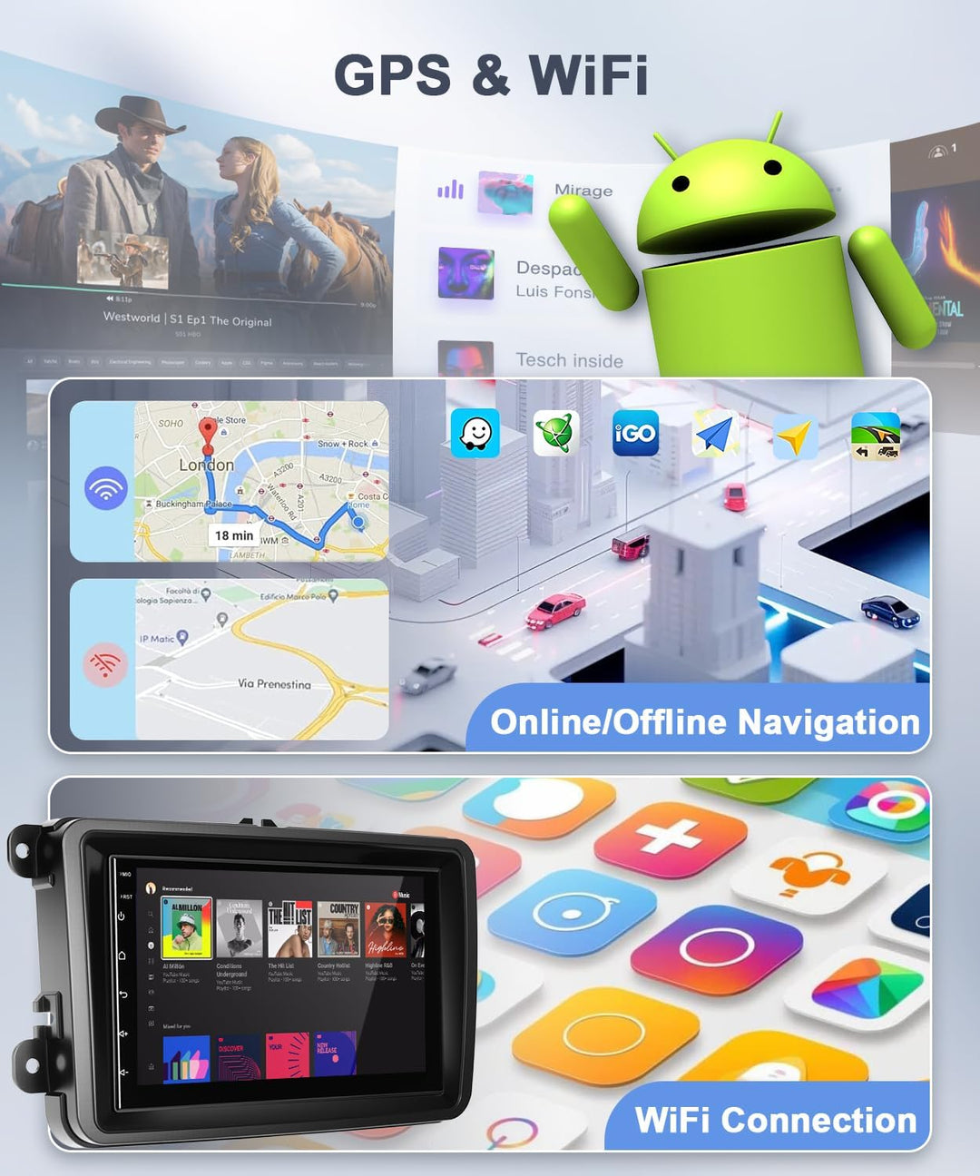 4+64G Carplay Autoradio für VW Passat B6 T5 Golf 5 6 Polo 6R Tiguan T5 Jetta Seat Skoda, Android Aut