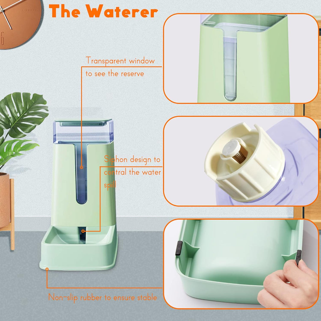 Automatischer Futterspender für Hunde und Wasserspender, Grün