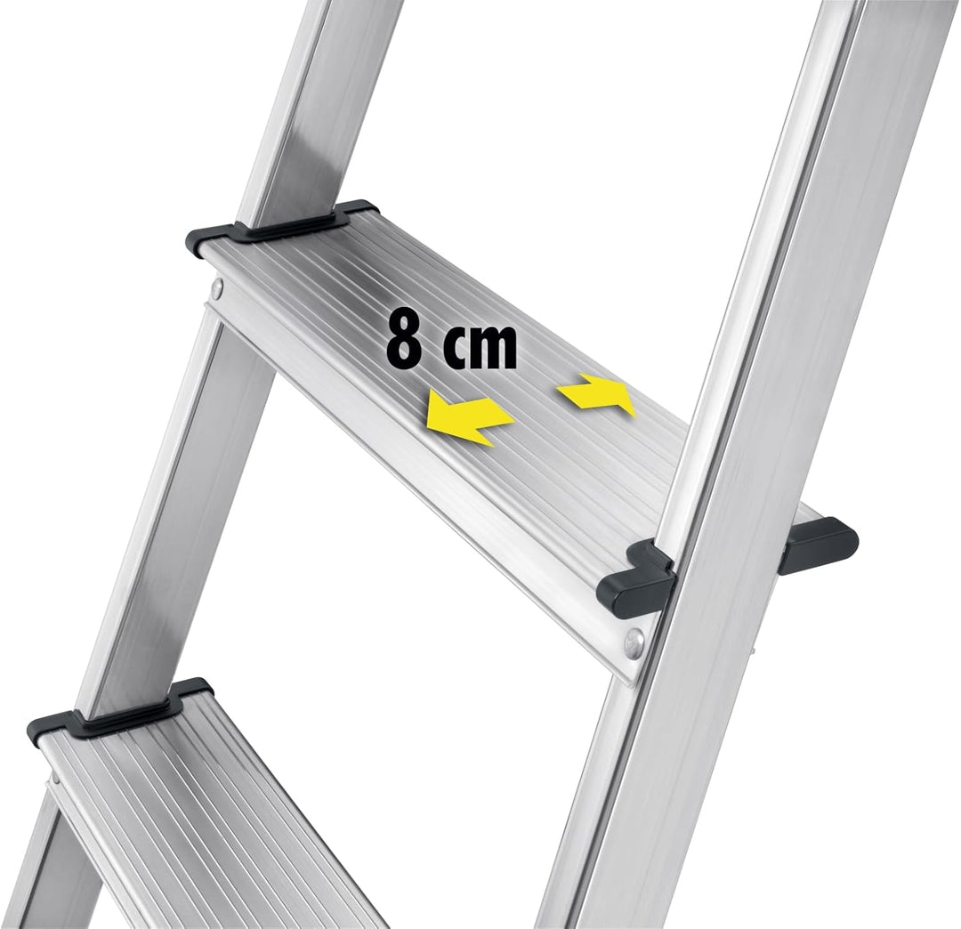 Hailo 5_8503-001 L60 Sicherheits-Haushaltsleiter, aus Aluminium, 3 Stufen