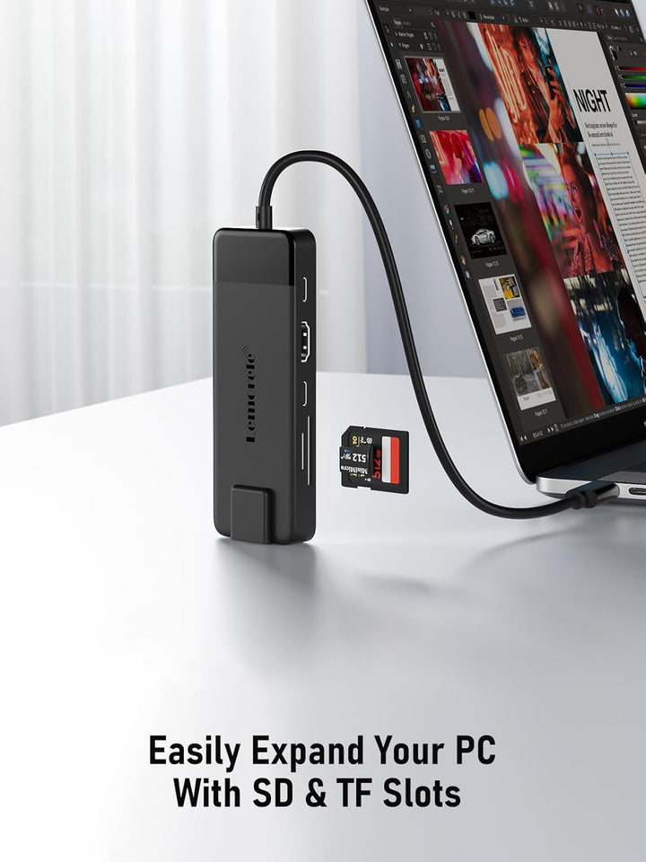 USB C HUB, Lemorele Docking Station 10-in-1 USB C Adapter mit 4K-HDMI, 4 USB 3.0/2.0, Gigabit Ethern