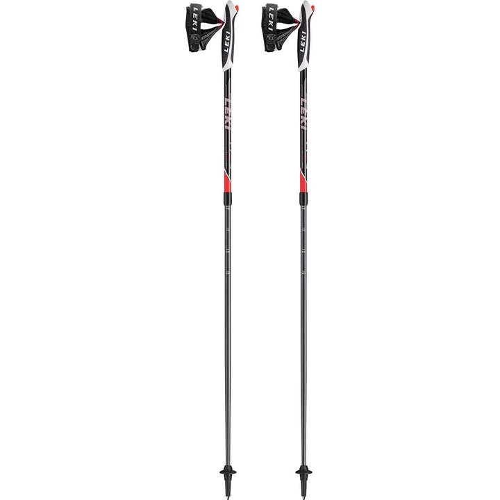 LEKI Spin Nordic Walkingstöcke schwarz-neonrot-weiss 100-130cm, schwarz-neonrot-weiss 100-130cm