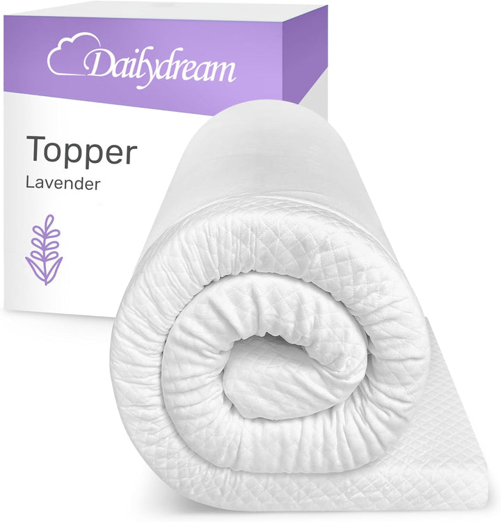 Dailydream Matratzen Topper 90x190cm | Memory Foam | 5cm hoch | Edition Lavender, Model M | Zertifiz