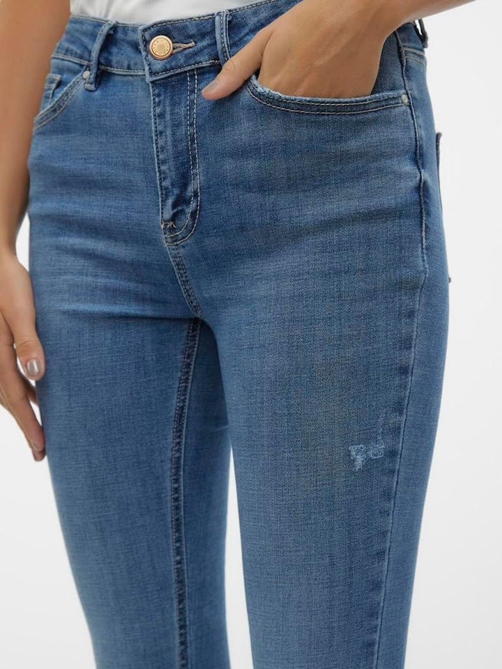 Vero Moda Damen Jeans 10300173 XS / 30L Medium Blue Denim, XS / 30L Medium Blue Denim