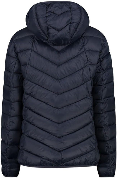 CMP Damen Damenjacke mit Fester Kapuze Gepolsterte Jacke XS Schwarz Blau, XS Schwarz Blau