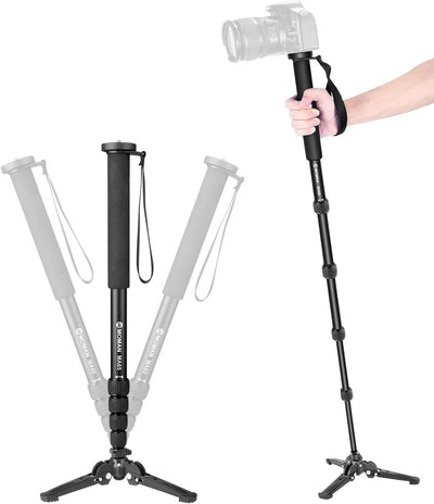 Einbeinstativ, Moman MA65 Kamera Stativ mit Standspinne Reisestativ DSLR Monopods Aluminium Kompakte