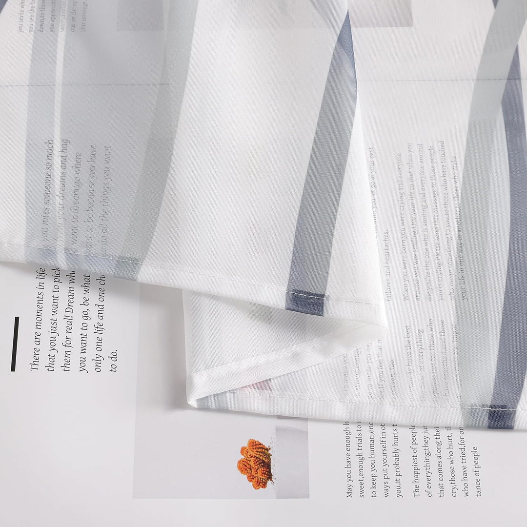 HongYa Tunnelzug Scheibengardine transparenter Voile Kurzgardine für Kleinfenster H/B 145/120 cm Wei