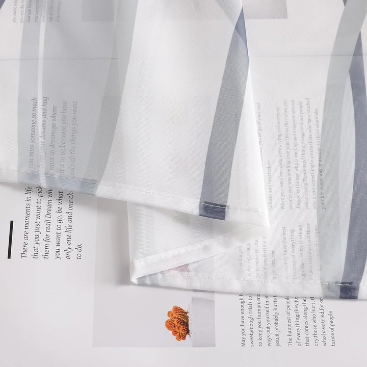 HongYa Tunnelzug Scheibengardine transparenter Voile Kurzgardine für Kleinfenster H/B 145/120 cm Wei