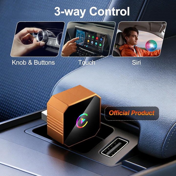 Carplay Wireless Adapter, Bluetooth 5.3 Drahtloser Car Play Kompatibel mit iPhone iOS 10+ und Androi