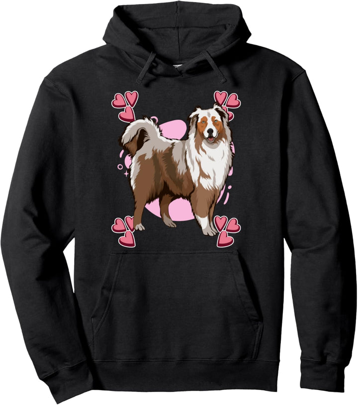Damen Mädchen Aussie Sachen Herz Australischer Schäferhund Pullover Hoodie