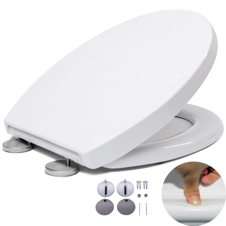 Toilettendeckel,Wc Sitz Mit Absenkautomatik,Quick-Release Funktion,O Form Weisser Universal-Wc-Decke