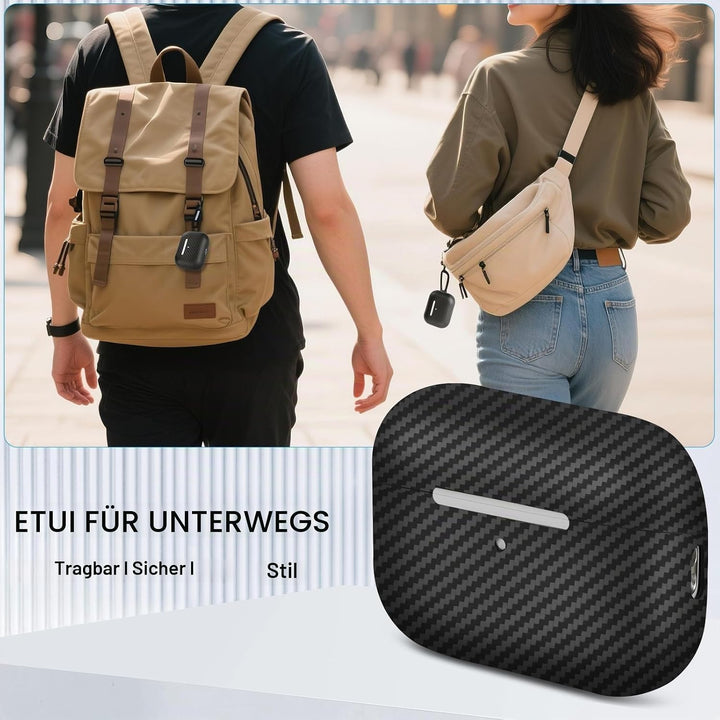 memumi Carbon Hülle für AirPods Pro 3, 0.5 mm Superdünne, Hülle aus echter Carbon für AirPods Pro 3