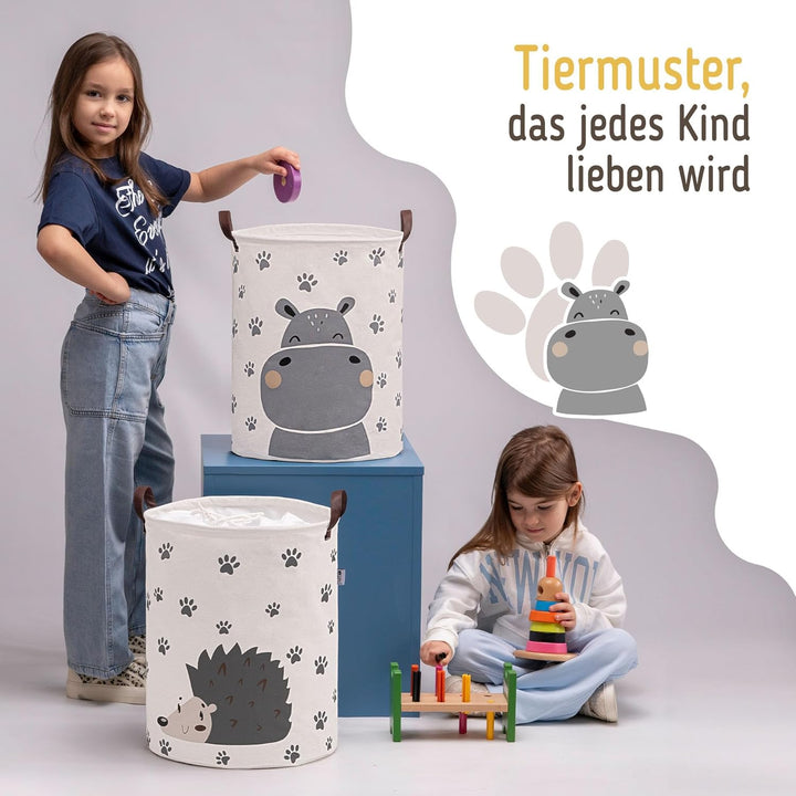 SIPO XL Baumwoll‑Organizer &amp; faltbarer Wäschekorb – mit wasserdichter Innenbeschichtung, Zugkordel &amp;