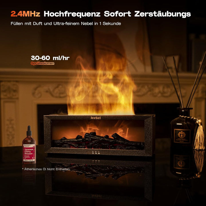 Aroma Diffuser für Ätherische Öle - Kamin Diffusor mit Dynamischem Flammeneffekt, Automatische Farbw