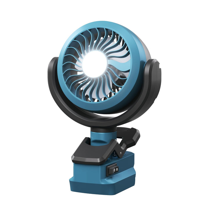 Tragbarer Clip-on-Ventilator für Bosch BAT618 18V Akkus (ohne Batterie) mit LED Leuchten für Baustel