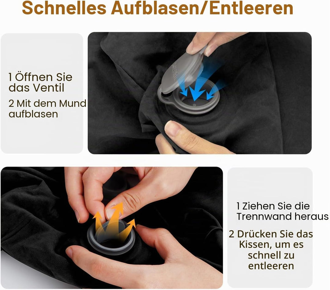 Maliton Fussstütze Flugzeug, Aufblasbare Fussstütze Kissen für Reisen Auto &amp; Zuhause &amp; Büro, Höhenve