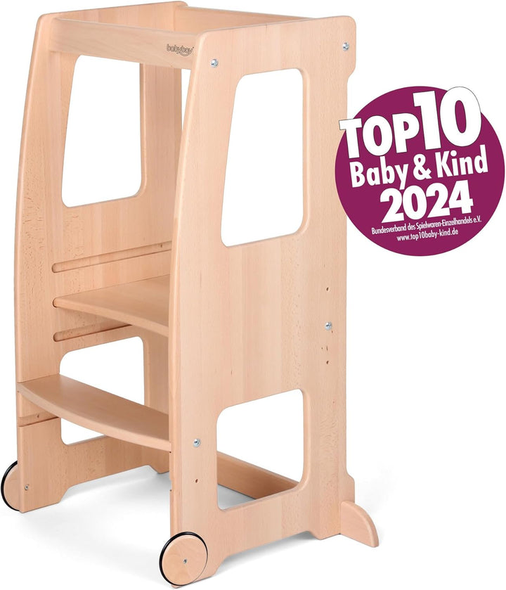 babybay Rollensatz mit Gummierung für Lernturm Littlefoot, Natur lackiert 9,2 x 9,2 x 1,8 cm Natur L