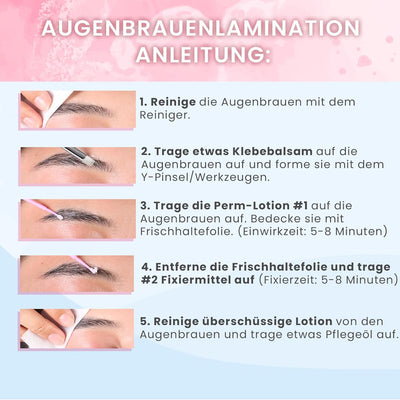 Wimpernlifting Set, Augenbrauen Lifting Set, 2-in-1-Lösung, Brow Lifting Set, Hält 6-8 Wochen, 15 An