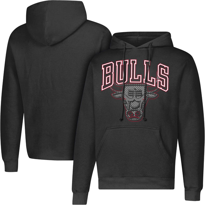 Ultra Game NBA Men's Fleece Hoodie Pullover Sweatshirt Primo Metallic Chicago Bulls L Schwarz