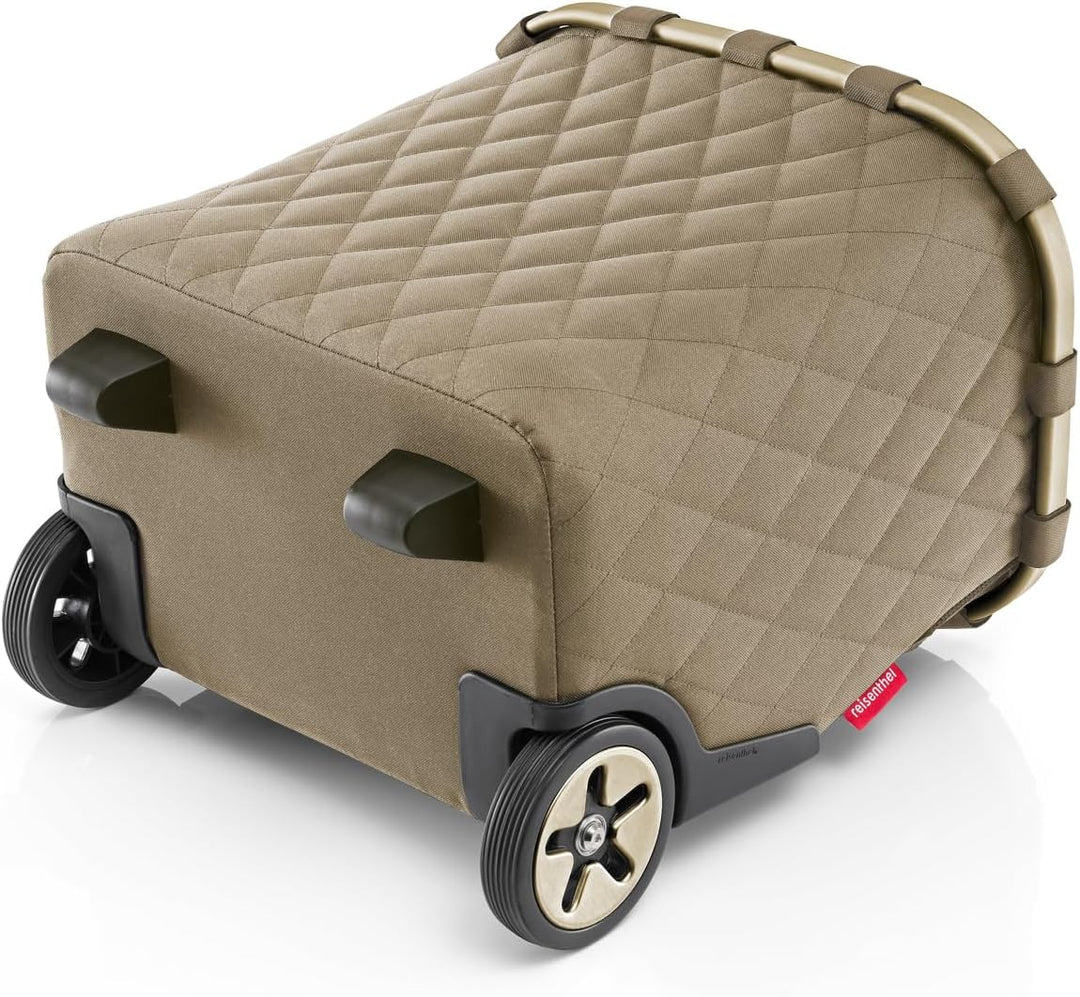 reisenthel carrycruiser Frame Rhombus Olive – Tragbarer Einkaufstrolley mit stabilem Aluminiumrahmen