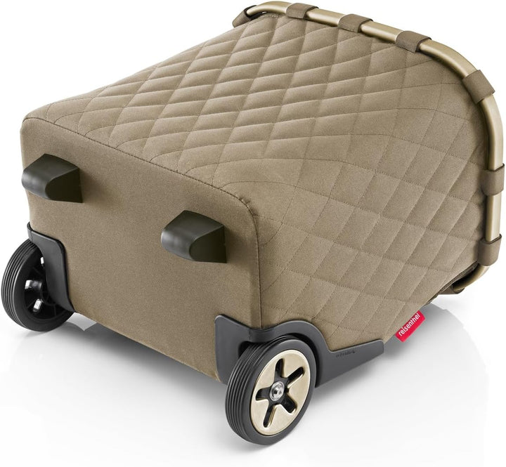 reisenthel carrycruiser Frame Rhombus Olive – Tragbarer Einkaufstrolley mit stabilem Aluminiumrahmen