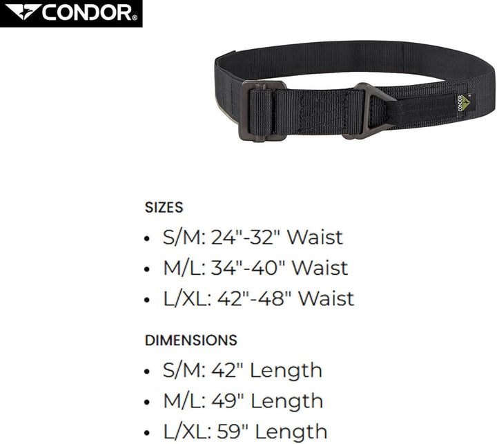 Condor Herren Rigger's Belt Riggers Gürtel (1er Pack) M/L: 48” Length, 34”-40” Waist Schwarz, M/L: 4