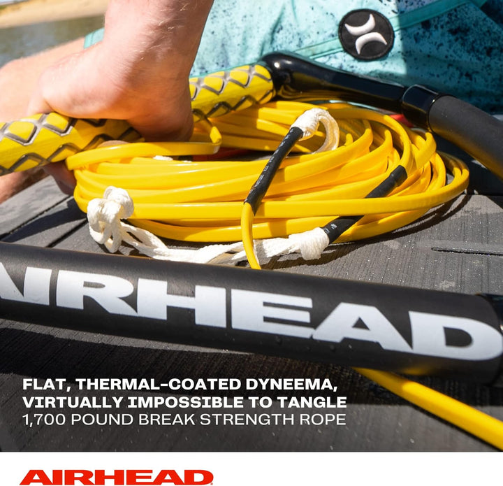 AIRHEAD Dyneema Flat Line Wakeboard-Seil, 4 Abschnitte, 2,8 m, mehrere Farben erhältlich gelb, gelb
