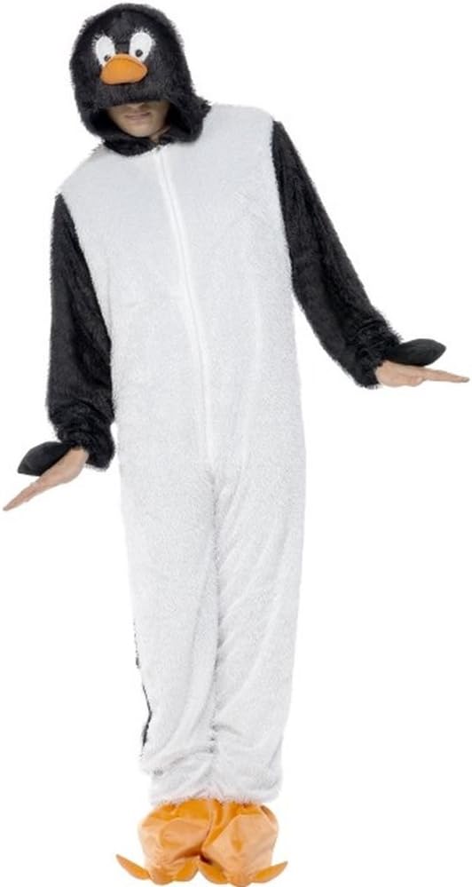 Smiffys, Unisex Pinguin Kostüm, Jumpsuit mit Kapuze, Grösse: M, 31870, M